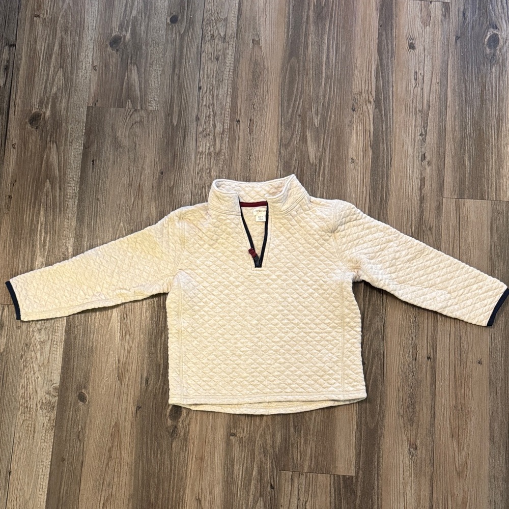 Crewcuts Cream Quilted quarter zip Sweater boys 6/7